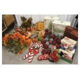 Christmas, fall decor- boxes, ornaments, ribbon,