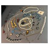 Vintage necklaces, bracelets, earrings, brooches,