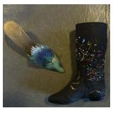 Just the Right Shoe Sparkly Boot & Peacock Heel