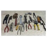 Pipe Wrenches, Tin Snips & miscellaneous tools