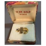 14kt Gold wires USN Pin