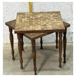 Pair of Checker Board End Tables