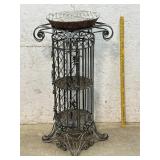 Iron & Wicker Plant Stand