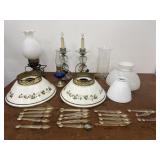 Lamps, lampshades, chandelier prisms