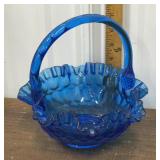 Blue glass basket