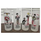4 Risque Federal 1950s Novelty Frosted glasses