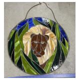Stained glass lion sun catcher