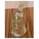 Vintage Clear Glass Bunny Candy Container