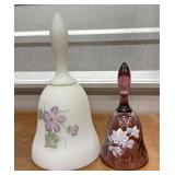 2 Fenton??? Bells hand painted and artist signed