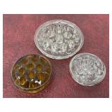 3 Glass Flower Frogs