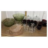 Glass bowls, pumpkins, pitchers, glasses etc *a