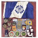 U.S. Coast Guard flag and mics. patches