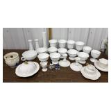 Milk glass, Delft blue, Shelley china- vases,