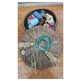 Woven sewing basket w/thread $donated to