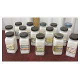 Milk glass spice jars