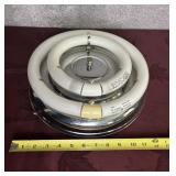 Vintage Double Round Fluorescent Ceiling Fixture