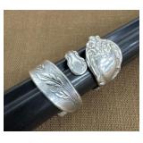 2 Sterling silver signed rings