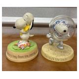 2 Hallmark Peanuts Gallery figures ï¿½Happiness is a