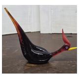 Art glass amberina bird figure / paperweight?