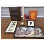 Misc. frames, photos, plaque, and outdoor print