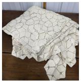 "Star popcorn" Crocheted  bedspread approx. 83x86