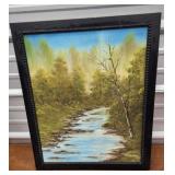 Bob Ross style painting on board