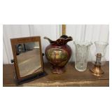 Pitcher, vase, copper candle holder, Kenneth Cole