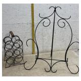 Metal Easel & Wine Rack