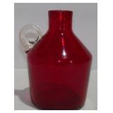 Mid Century Viking Glass Ruby Red Jug 5 3/4" tall