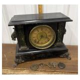 Mantle clock w/ keys etc *not perfect