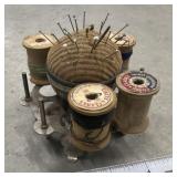Thread spool holder, pincushion caddy