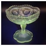 Compote pedestal candy dish - Glows under UV light