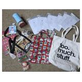 Too much stuff canvas tote, luminary bags, other