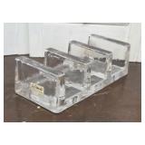 HEAVY Bel Mondo glass desk organizer - original
