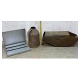 Hopper, Steel Cream Can & Brochure Display