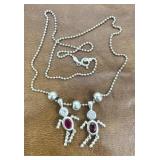 .925 Signed Child Pendants Necklace