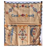 Antique Embroidered Comb - Brush Holder. Needs