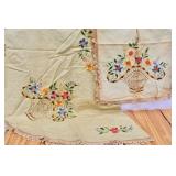 Antique Linens with Basket Design. Need Cleaning.