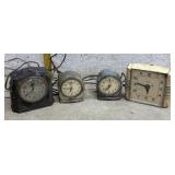 4 Alarm Clocks- pot-metal / need work