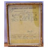1912 Florida East Coast Railway Framed Train