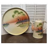 Large serving tray & teapot - Japan