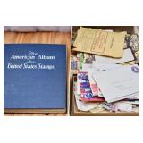 1949 American Album for Stamps  & box of loose