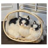 Realistic rabbit fur cat babies