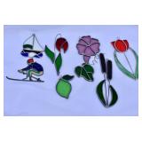 Vintage 7 pc Stained Glass Sun Catchers