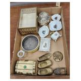 Boxes ashtrays lighter etc