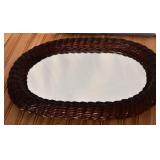 Wicker Oval Shaped Mirror