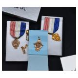 Lot of Vintage School Award Pins-Medals 1950