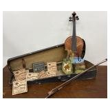 Vintage violin with painting on it. Cool vintage