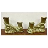Frankoma wagon wheel vases/candle holders?