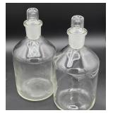 2 Glass Bottles - Ground Stoppers